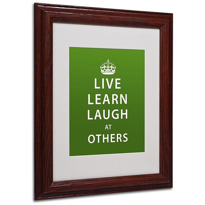 Trademark Megan Romo "Laugh at Others" Art, White Matte W/Wood Frame, 11" x 14" image 1