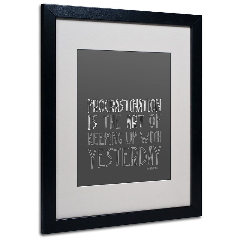 Trademark Megan Romo "Artistic Procrastination I" Art, White Matte W/Black Frame, 16" x 20" image 1