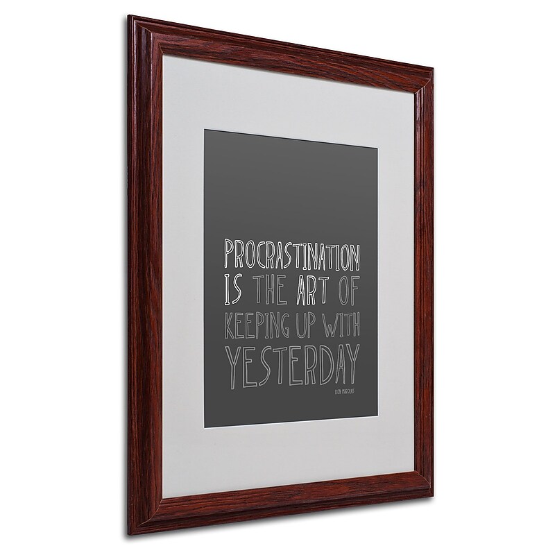 Trademark Megan Romo "Artistic Procrastination I" Art, White Matte W/Wood Frame, 16" x 20" image 1