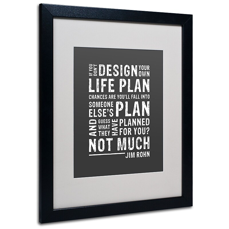 Trademark Megan Romo "Design Your Own Life" Art, White Matte W/Black Frame, 16" x 20" image 1