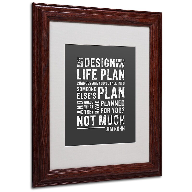 Trademark Megan Romo "Design Your Own Life" Art, White Matte W/Wood Frame, 11" x 14" image 1