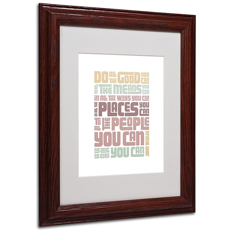 Trademark Megan Romo "Do Good" Art, White Matte W/Wood Frame, 11" x 14" image 1