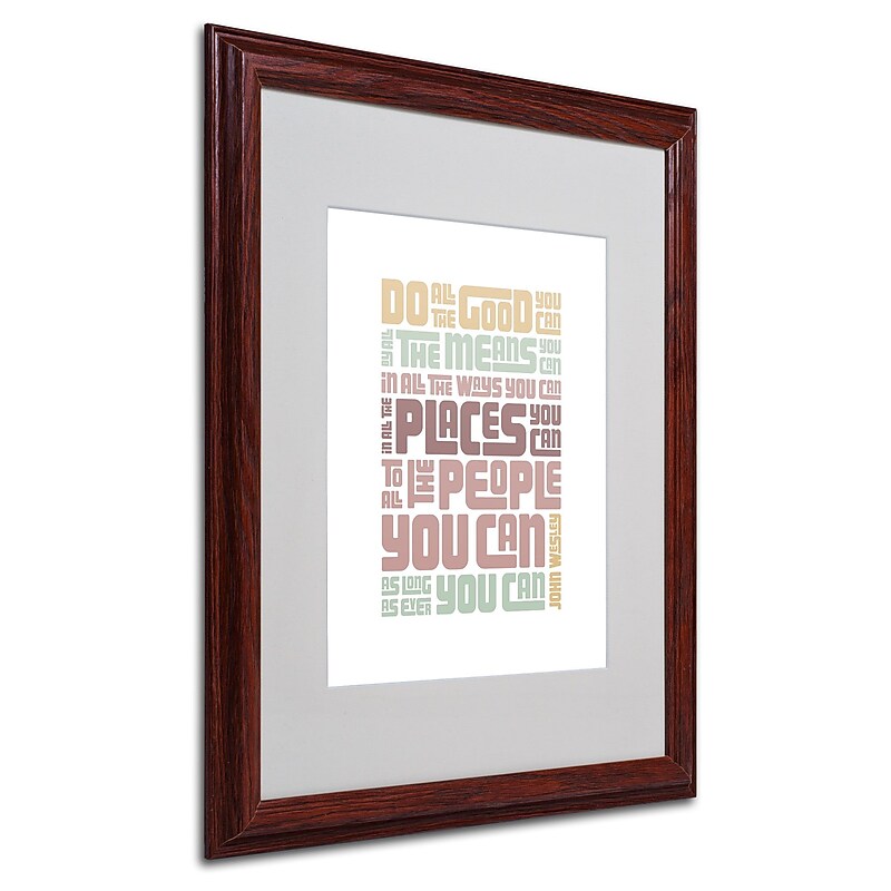 Trademark Megan Romo "Do Good" Art, White Matte W/Wood Frame, 16" x 20" image 1