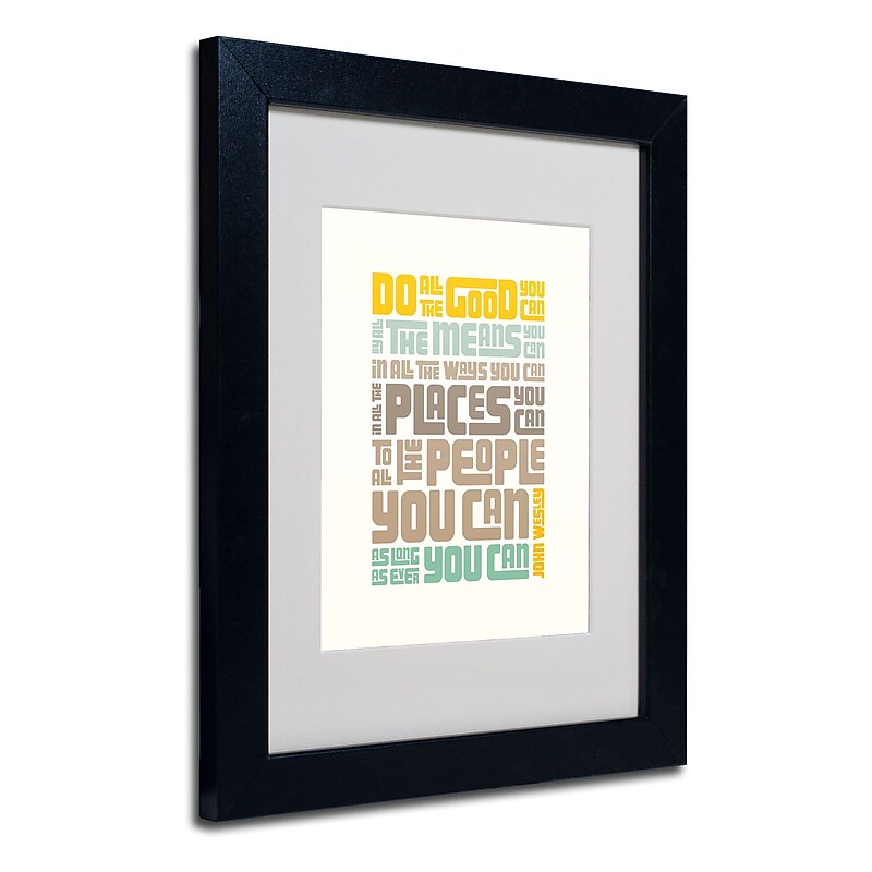 Trademark Megan Romo "Do Good II" Art, White Matte W/Black Frame, 11" x 14" image 1
