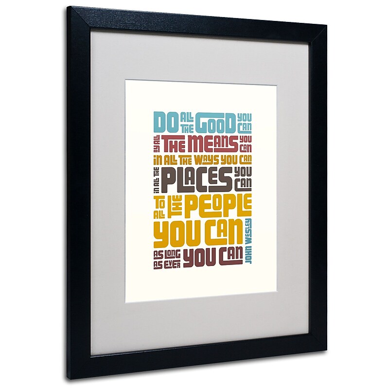 Trademark Megan Romo "Do Good III" Art, White Matte W/Black Frame, 16" x 20" image 1