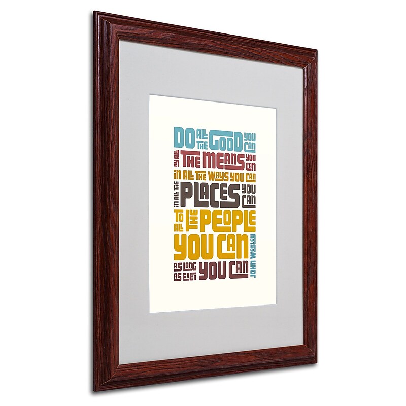 Trademark Megan Romo "Do Good III" Art, White Matte W/Wood Frame, 16" x 20" image 1