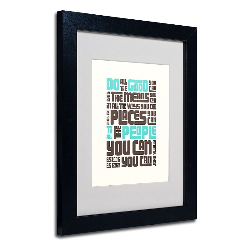 Trademark Megan Romo "Do Good IV" Art, White Matte W/Black Frame, 11" x 14" image 1