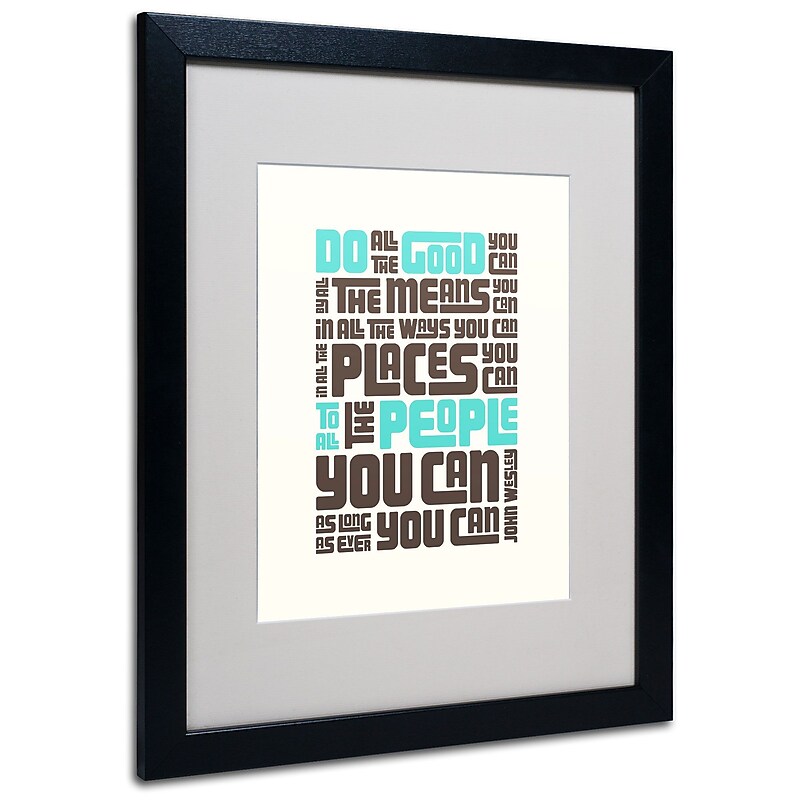 Trademark Megan Romo "Do Good IV" Art, White Matte W/Black Frame, 16" x 20" image 1