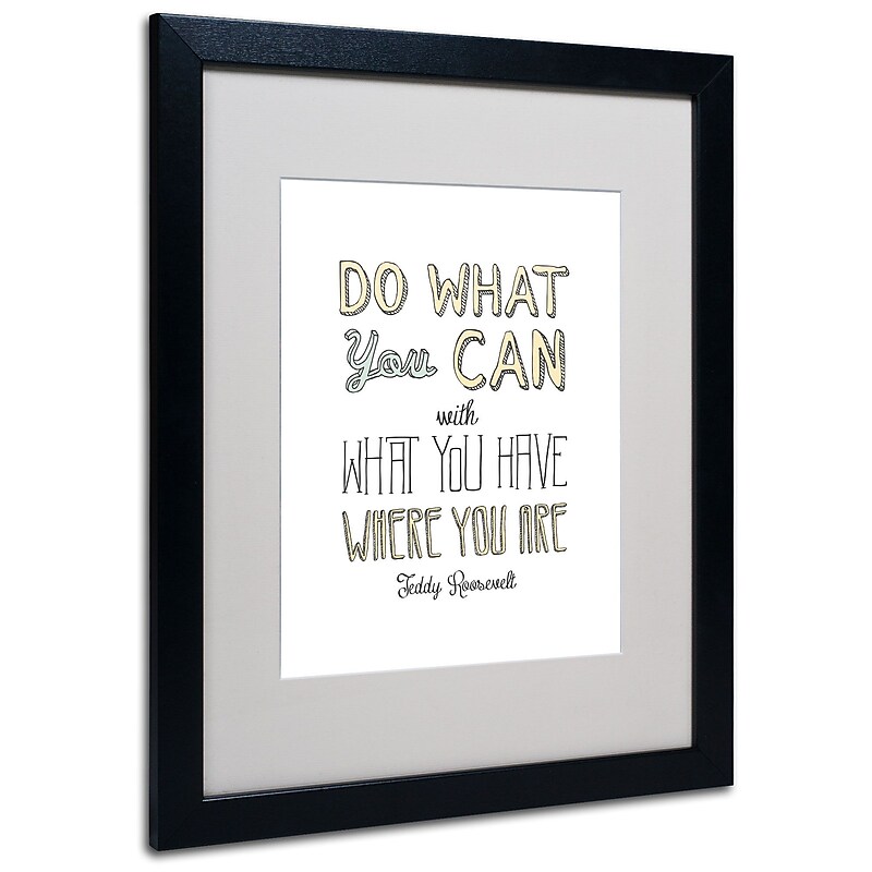 Trademark Megan Romo "Do What You Can" Art, White Matte W/Black Frame, 16" x 20" image 1
