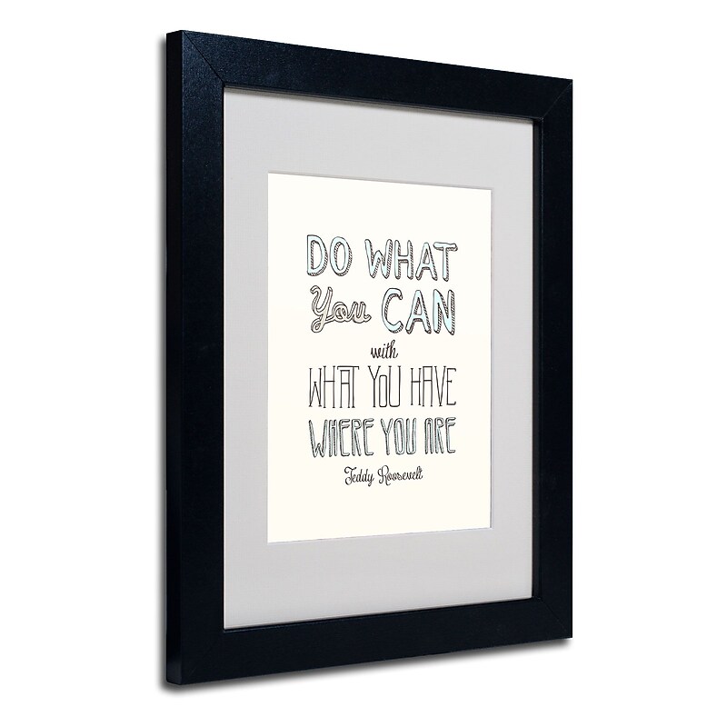 Trademark Megan Romo "Do What You Can II" Art, White Matte W/Black Frame, 11" x 14" image 1