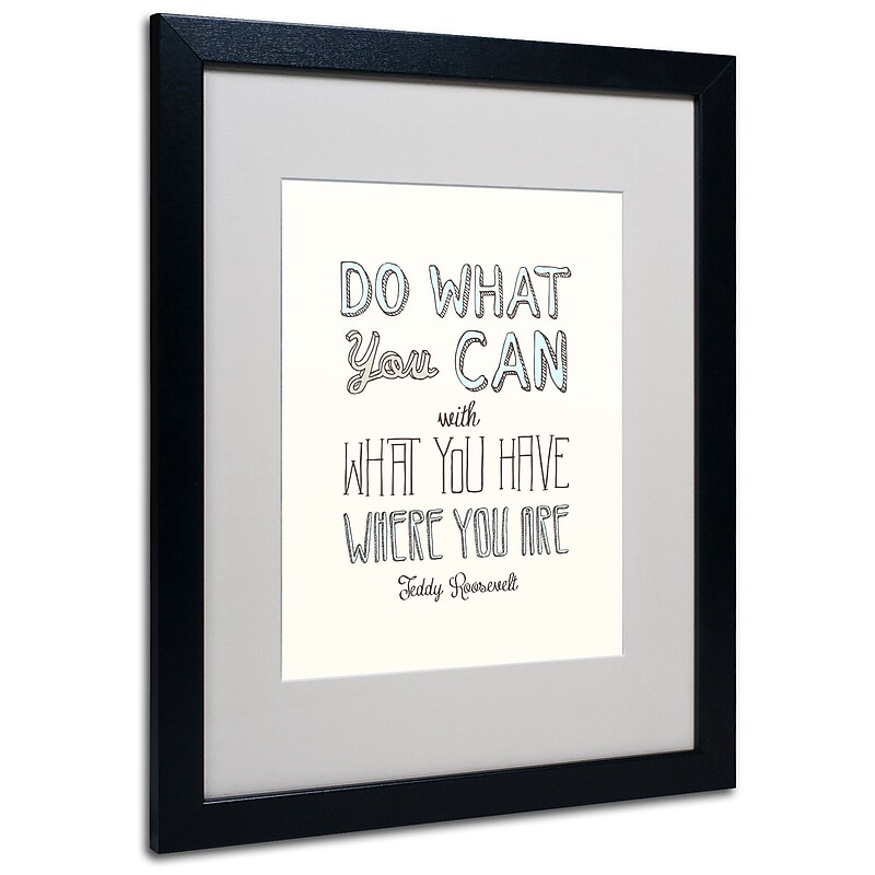 Trademark Megan Romo "Do What You Can III" Art, White Matte W/Black Frame, 16" x 20" image 1