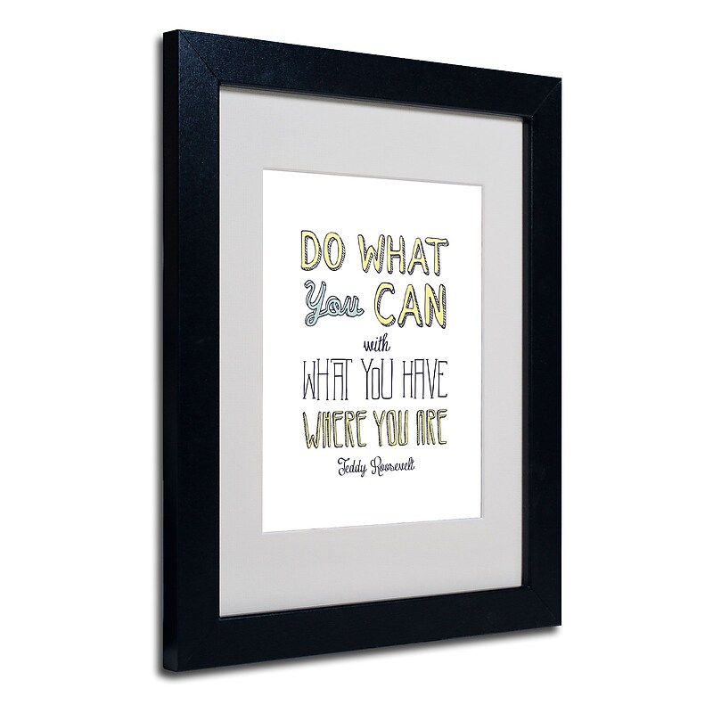 Trademark Megan Romo "Do What You Can III" Art, White Matte W/Black Frame, 11" x 14" image 1