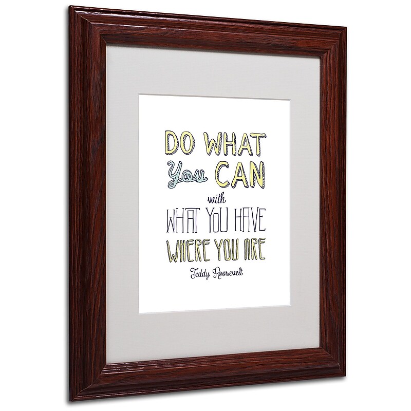 Trademark Megan Romo "Do What You Can III" Art, White Matte W/Wood Frame, 11" x 14" image 1