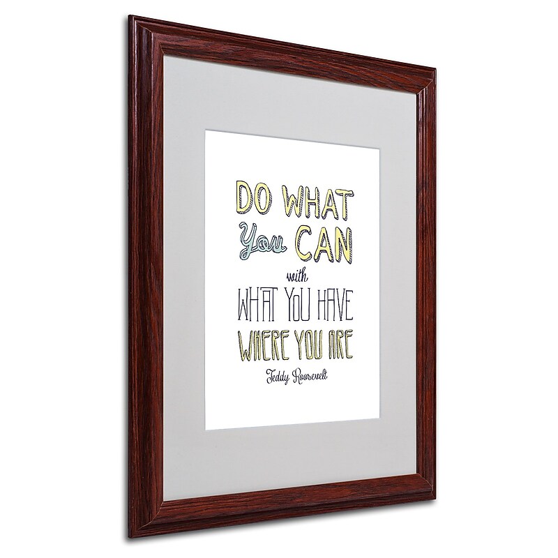 Trademark Megan Romo "Do What You Can III" Art, White Matte W/Wood Frame, 16" x 20" image 1