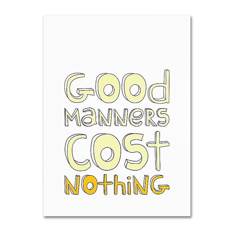 Trademark Megan Romo "Good Manners II" Gallery-Wrapped Canvas Art, 18" x 24" image 1