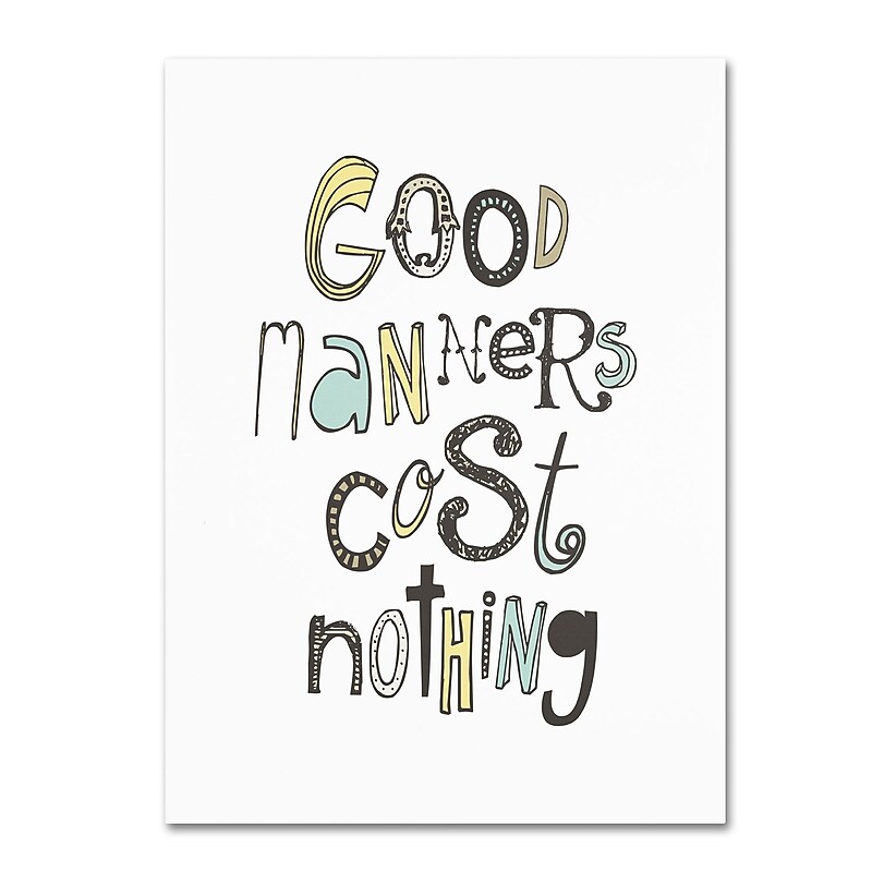 Trademark Megan Romo "Good Manners III" Gallery-Wrapped Canvas Art, 18" x 24" image 1