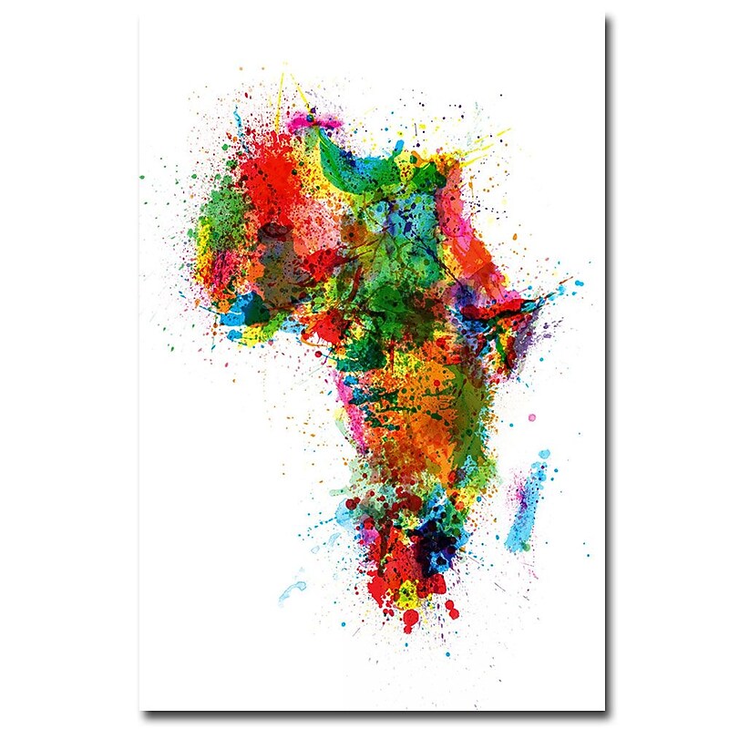 Trademark Michael Tompsett "Africa Paint Splashes" Gallery-Wrapped Canvas Art, 22" x 32" image 1