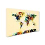 Trademark Michael Tompsett "World Map Paint Splashes" Gallery-Wrapped Canvas Art, 12" x 19"~#|#~m001701654_sc7