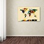 Trademark Michael Tompsett "World Map Paint Splashes" Gallery-Wrapped Canvas Art, 12" x 19"~#|#~m001701655_sc7