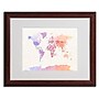 Trademark Michael Tompsett "Poltical Watercolor Map" Art, White Matte W/Wood Frame, 16" x 20"~#|#~m001701946_sc7