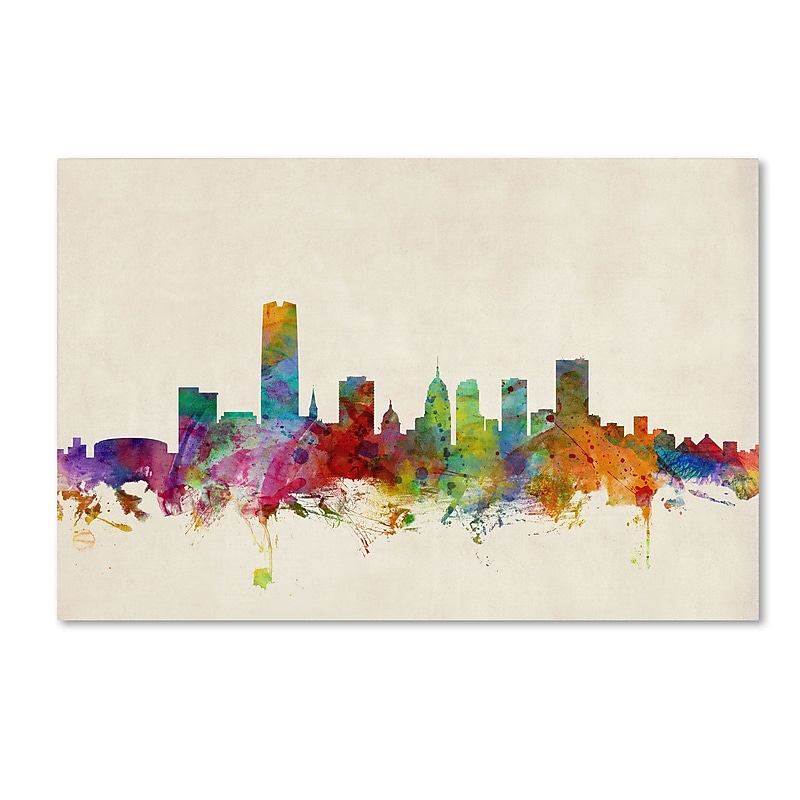 Trademark Michael Tompsett "Oklahoma City Skyline" Gallery-Wrapped Canvas Art, 16" x 24" image 1