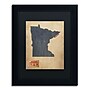 Trademark Michael Tompsett "Minnesota Map Denim Jeans.." Art, Black Matte W/Black Frame, 11" x 14"~#|#~m001702112_sc7