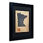 Trademark Michael Tompsett "Minnesota Map Denim Jeans.." Art, Black Matte W/Black Frame, 11" x 14"~#|#~m001702113_sc7