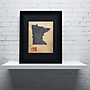 Trademark Michael Tompsett "Minnesota Map Denim Jeans.." Art, Black Matte W/Black Frame, 11" x 14"~#|#~m001702114_sc7