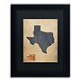 Trademark Michael Tompsett "Texas Map Denim Jeans Style" Art, Black Matte W/Black Frame, 11" x 14"~#|#~m001702154_sc7