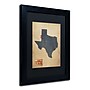 Trademark Michael Tompsett "Texas Map Denim Jeans Style" Art, Black Matte W/Black Frame, 11" x 14"~#|#~m001702155_sc7