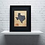 Trademark Michael Tompsett "Texas Map Denim Jeans Style" Art, Black Matte W/Black Frame, 11" x 14"~#|#~m001702156_sc7
