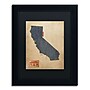 Trademark Michael Tompsett "California Map Denim Jeans.." Art, Black Matte W/Black Frame, 11" x 14"~#|#~m001702172_sc7
