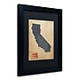 Trademark Michael Tompsett "California Map Denim Jeans.." Art, Black Matte W/Black Frame, 11" x 14"~#|#~m001702173_sc7
