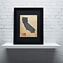 Trademark Michael Tompsett "California Map Denim Jeans.." Art, Black Matte W/Black Frame, 11" x 14"~#|#~m001702174_sc7