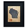 Trademark Michael Tompsett "Wisconsin Map Denim Jeans.." Art, Black Matte W/Black Frame, 16" x 20"~#|#~m001702196_sc7