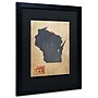Trademark Michael Tompsett "Wisconsin Map Denim Jeans.." Art, Black Matte W/Black Frame, 16" x 20"~#|#~m001702197_sc7