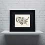 Trademark Michael Tompsett "United States Watercolor Map" Art, Black Matte W/Black Frame, 11" x 14"~#|#~m001702222_sc7