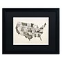 Trademark Michael Tompsett "United States Watercolor Map" Art, Black Matte W/Black Frame, 16" x 20"~#|#~m001702226_sc7