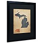 Trademark Michael Tompsett "Michigan Map Denim Jeans.." Art, Black Matte W/Black Frame, 16" x 20"~#|#~m001702239_sc7