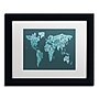 Trademark Michael Tompsett "Text Map of the World II" Art, White Matte W/Black Frame, 11" x 14"~#|#~m001702283_sc7