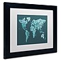 Trademark Michael Tompsett "Text Map of the World II" Art, White Matte W/Black Frame, 11" x 14"~#|#~m001702284_sc7