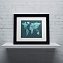 Trademark Michael Tompsett "Text Map of the World II" Art, White Matte W/Black Frame, 11" x 14"~#|#~m001702285_sc7