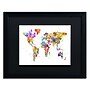 Trademark Michael Tompsett "Paint Splashes Text..World" Art, Black Matte W/Black Frame, 16" x 20"~#|#~m001702304_sc7