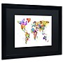 Trademark Michael Tompsett "Paint Splashes Text..World" Art, Black Matte W/Black Frame, 16" x 20"~#|#~m001702305_sc7