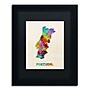 Trademark Michael Tompsett "Portugal Watercolor Map" Art, Black Matte W/Black Frame, 11" x 14"~#|#~m001702412_sc7