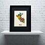 Trademark Michael Tompsett "Peru Watercolor Map" Art, Black Matte W/Black Frame, 11" x 14"~#|#~m001702438_sc7