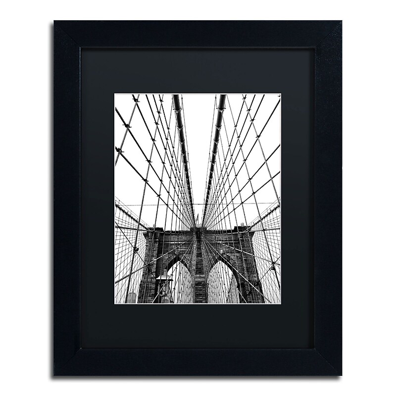 Trademark CATeyes "Brooklyn Bridge 3" Art, Black Matte W/Black Frame, 11" x 14" image 1