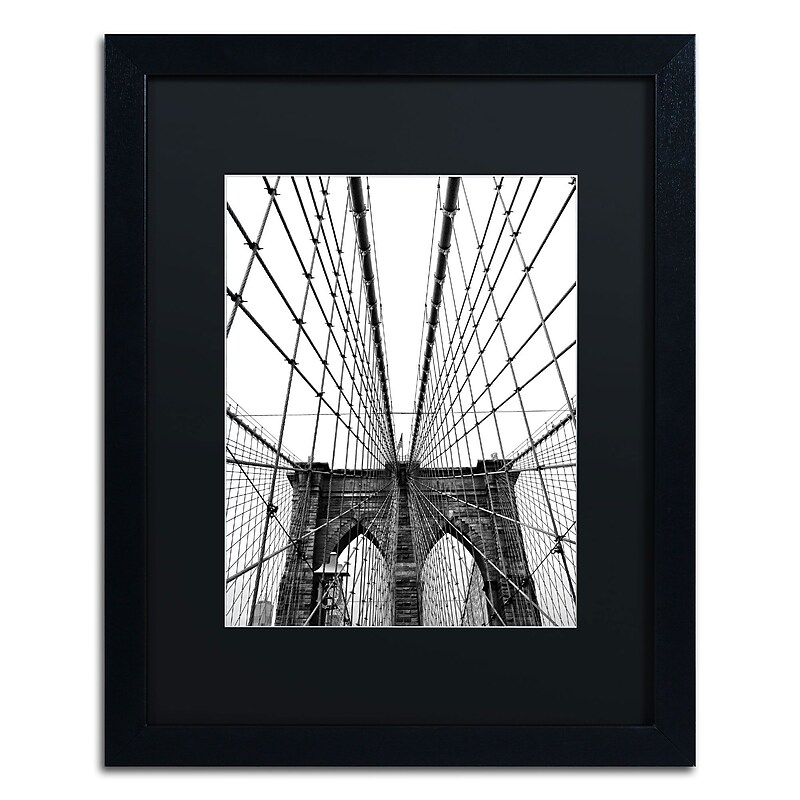 Trademark CATeyes "Brooklyn Bridge 3" Art, Black Matte W/Black Frame, 16" x 20" image 1