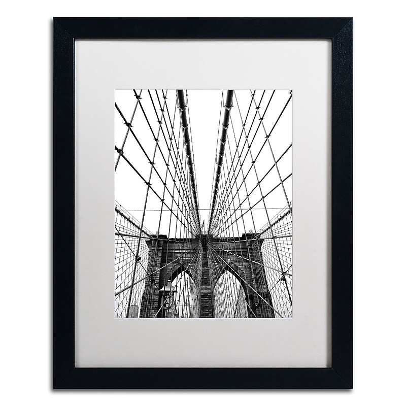 Trademark CATeyes "Brooklyn Bridge 3" Art, White Matte W/Black Frame, 16" x 20" image 1