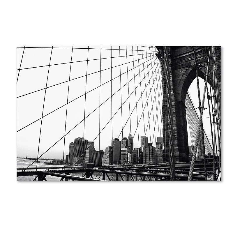 Trademark CATeyes "Brooklyn Bridge 4" Gallery-Wrapped Canvas Art, 30" x 47" image 1